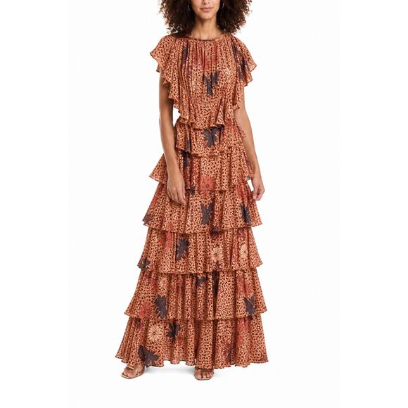 Ulla Johnson Dresses & Skirts - ULLA JOHNSON NWT 100% Silk Freja Ruffle Boho Maxi Dress In Garden Rose Gown Sz 4